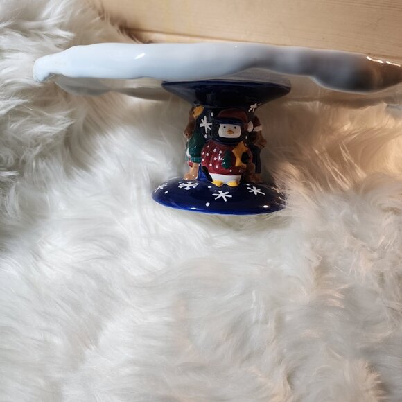 Vintage 2000 St. Nicholas Square “Holiday Friends” Christmas Pedestal Cake Stand - Picture 7 of 7